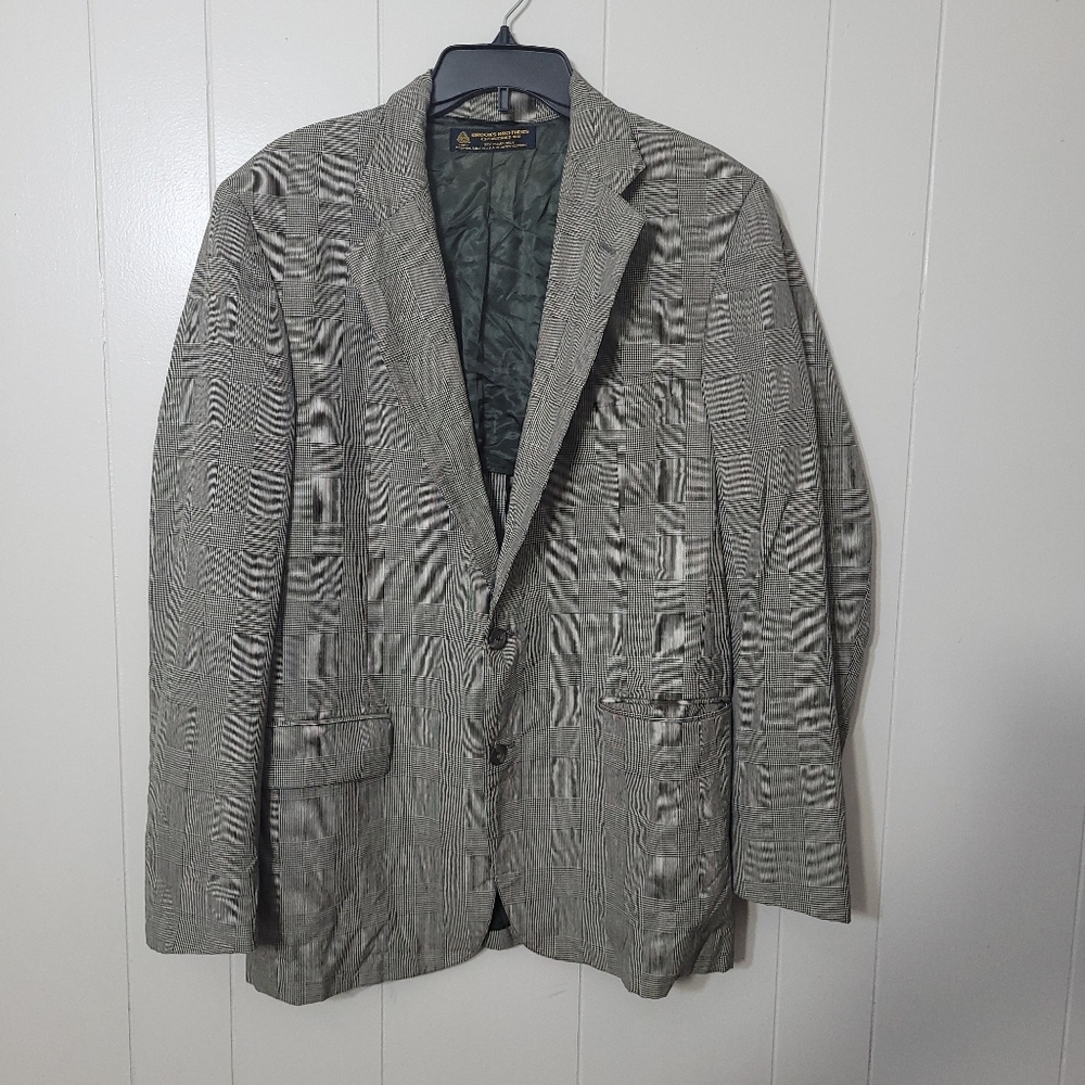 BROOKS BROTHERS Mens Gray 100% Wool Blazer Suit Jacket